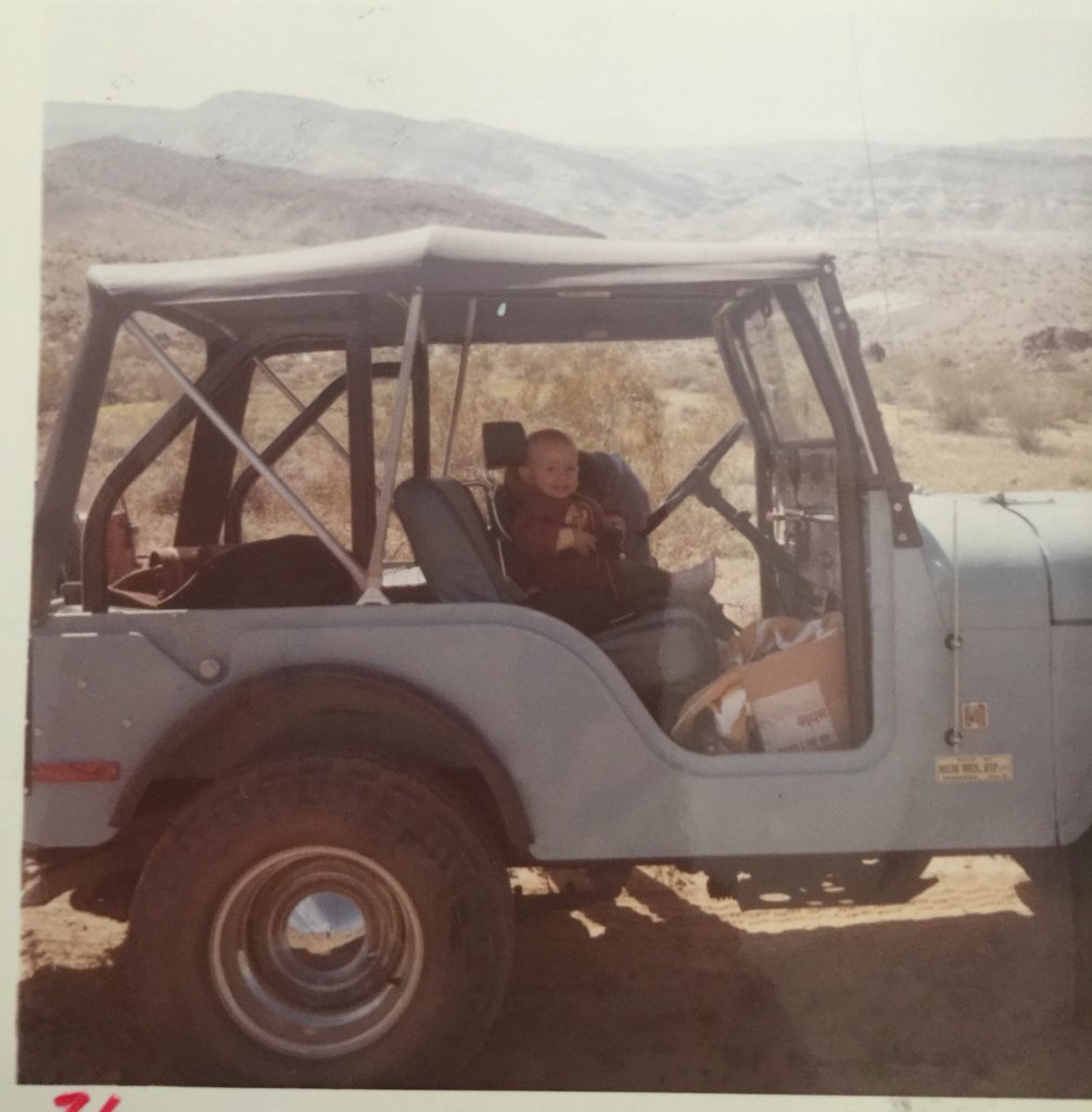 Jeff at 1 year old Jeeping 